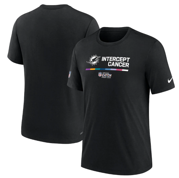 Men's Miami Dolphins 2022 Black Crucial Catch Performance T-Shirt